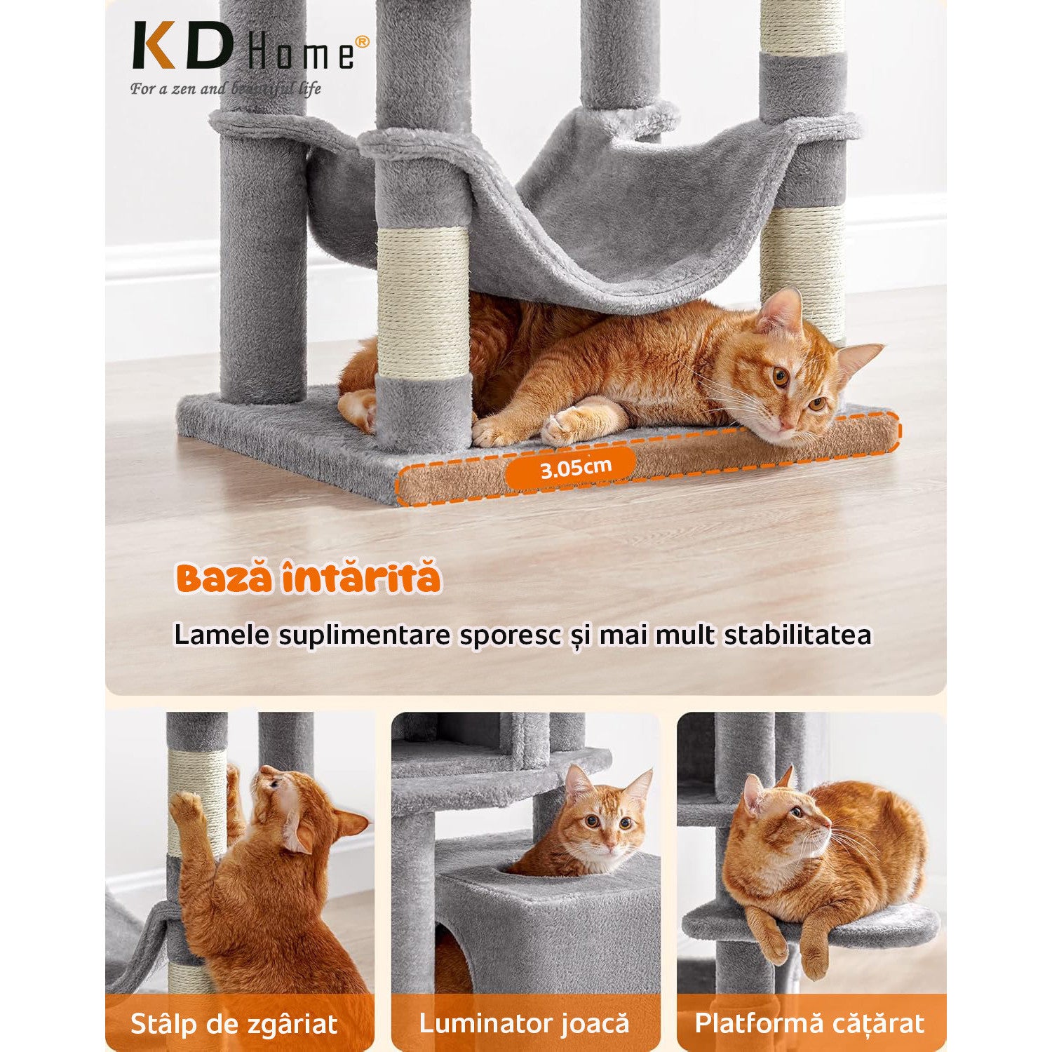 Ansamblu Joaca Pentru Pisici KD Home FelineHaven Tower Ansamblu Joaca Pentru Pisici KD Home FelineHaven Tower